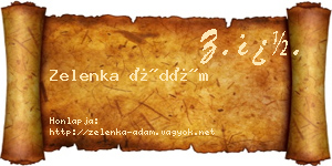 Zelenka Ádám névjegykártya