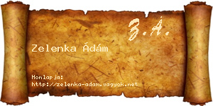Zelenka Ádám névjegykártya